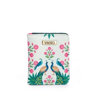 intro. Women's Peacock Floral Wallet - White and Green